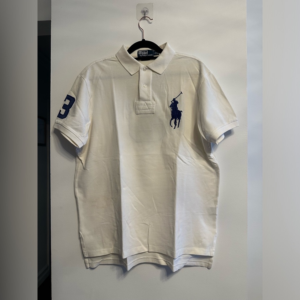 Polo Ralph Lauren White Short Sleeve Big Pony Polo Shirts Size Large